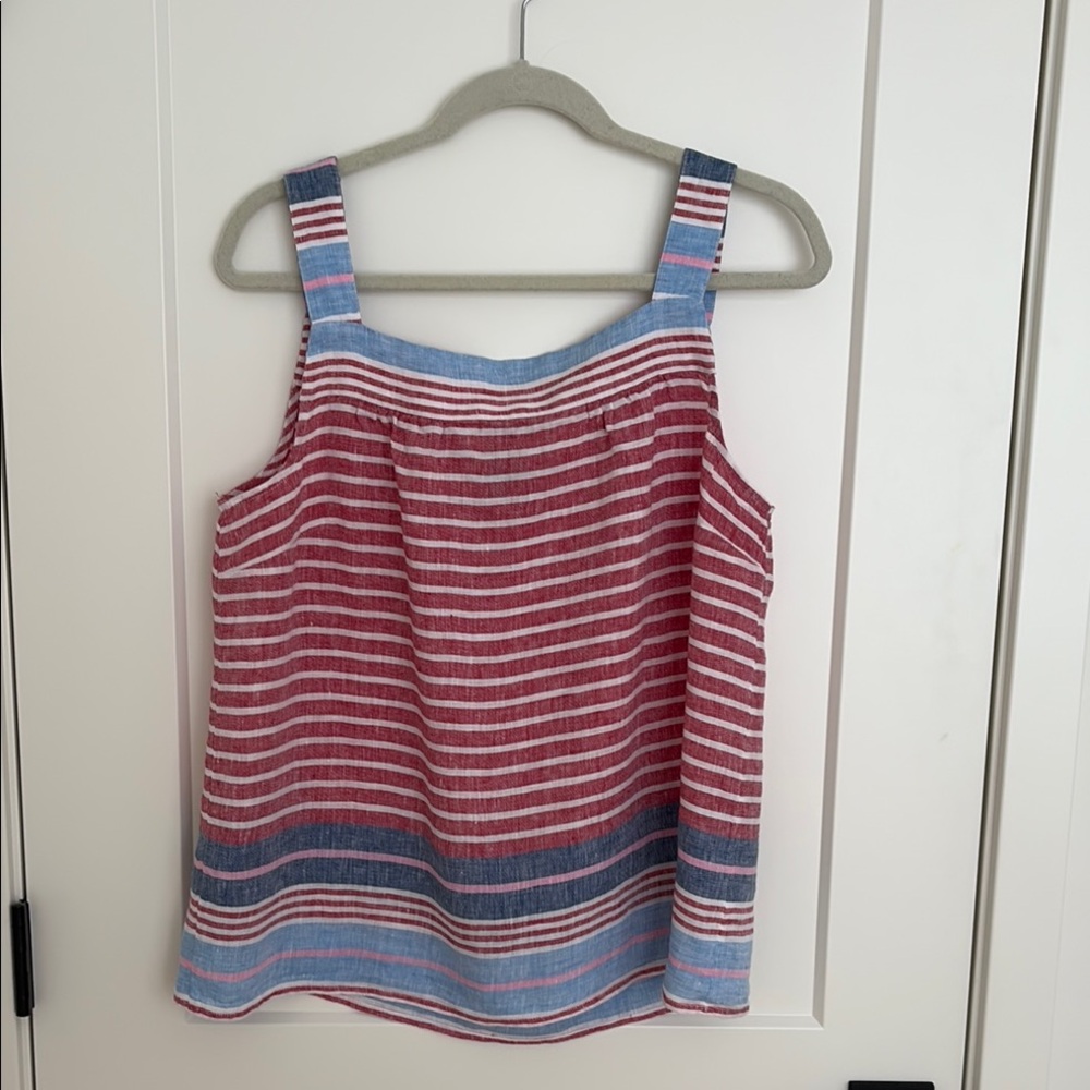 Talbots size L sleeveless linen top